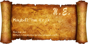 Mayböhm Erik névjegykártya
