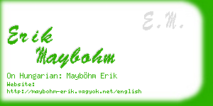 erik maybohm business card
